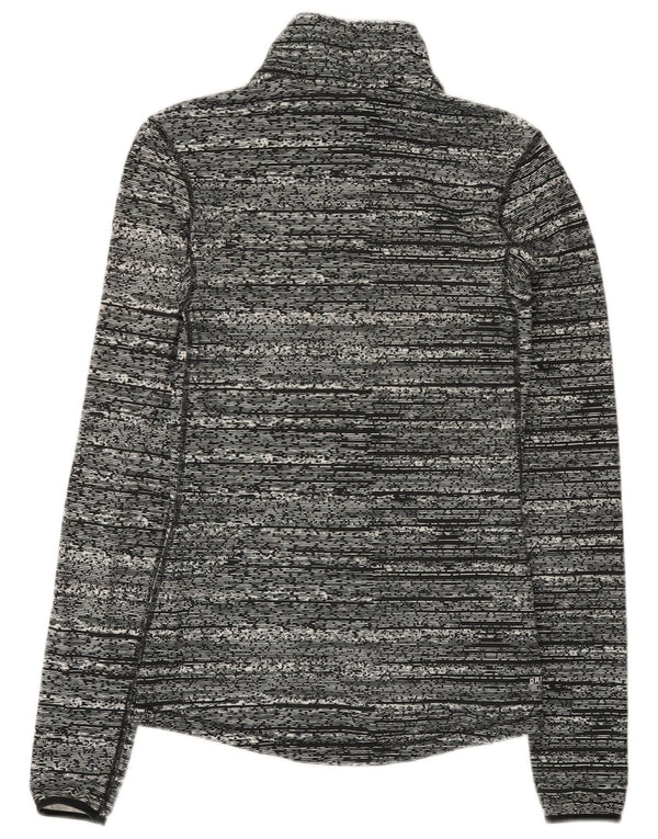 Nike Haut à col zippé à manches longues pour homme Petit polyester moucheté gris