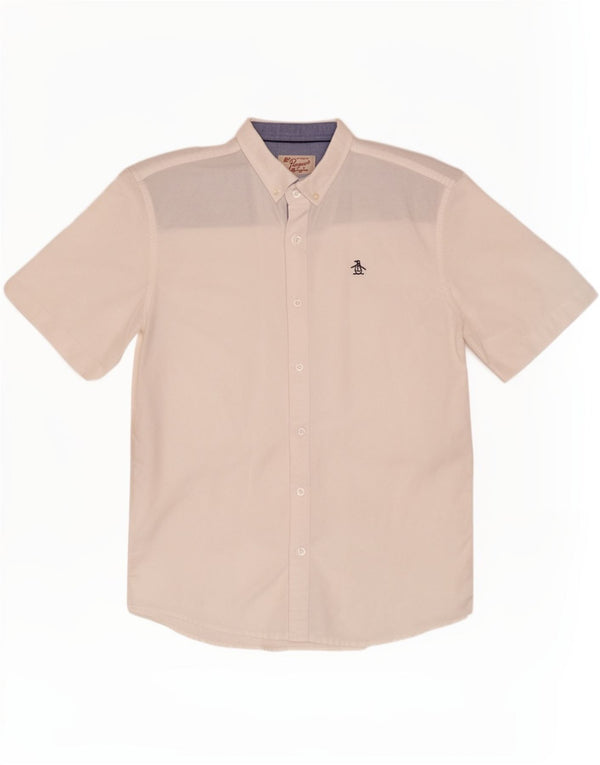 Penguin Chemise à manches courtes pour garçon 12-13 ans Blanc