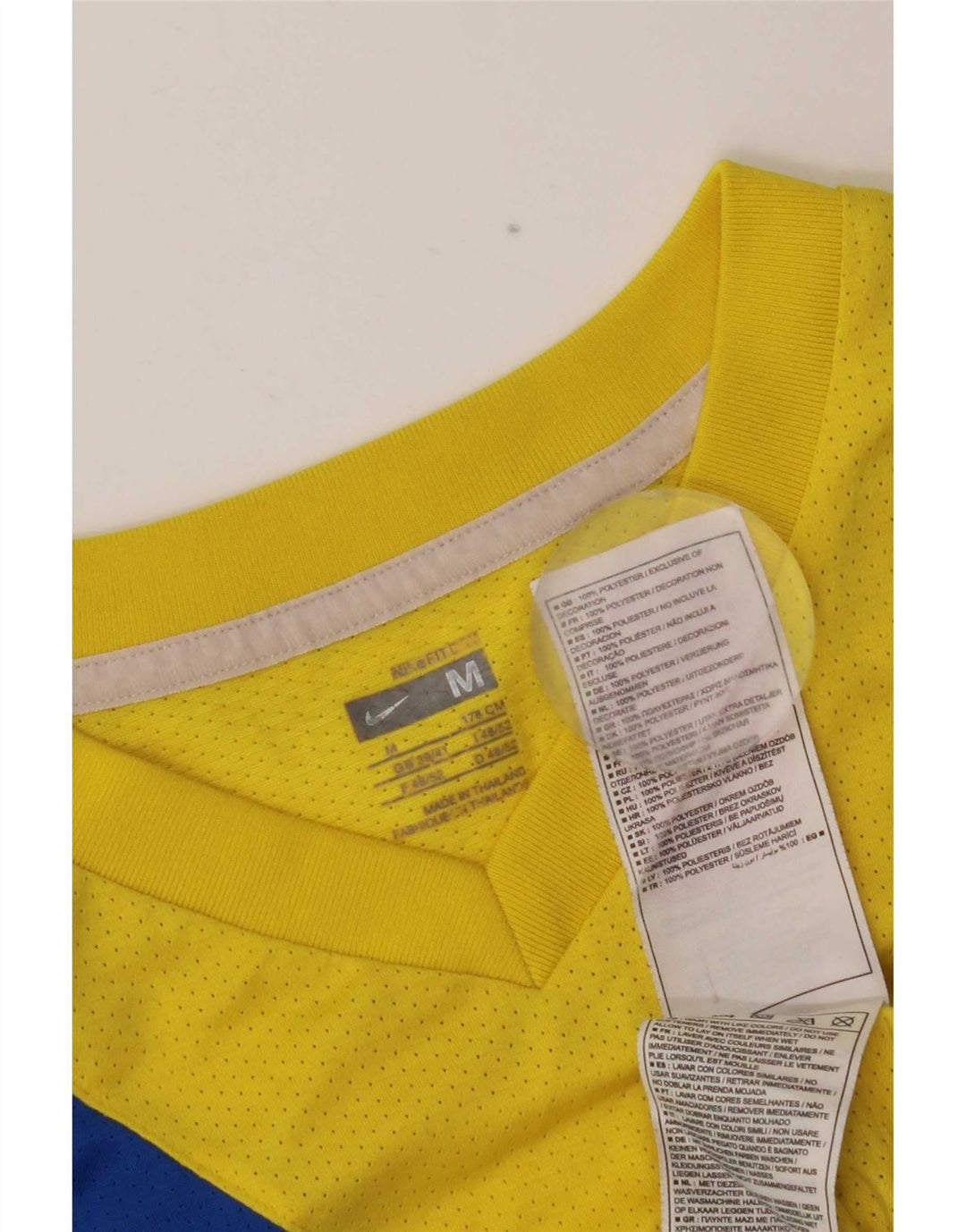 Nike T-shirt graphique pour homme UK 39/41 Jaune moyen Polyester colour block