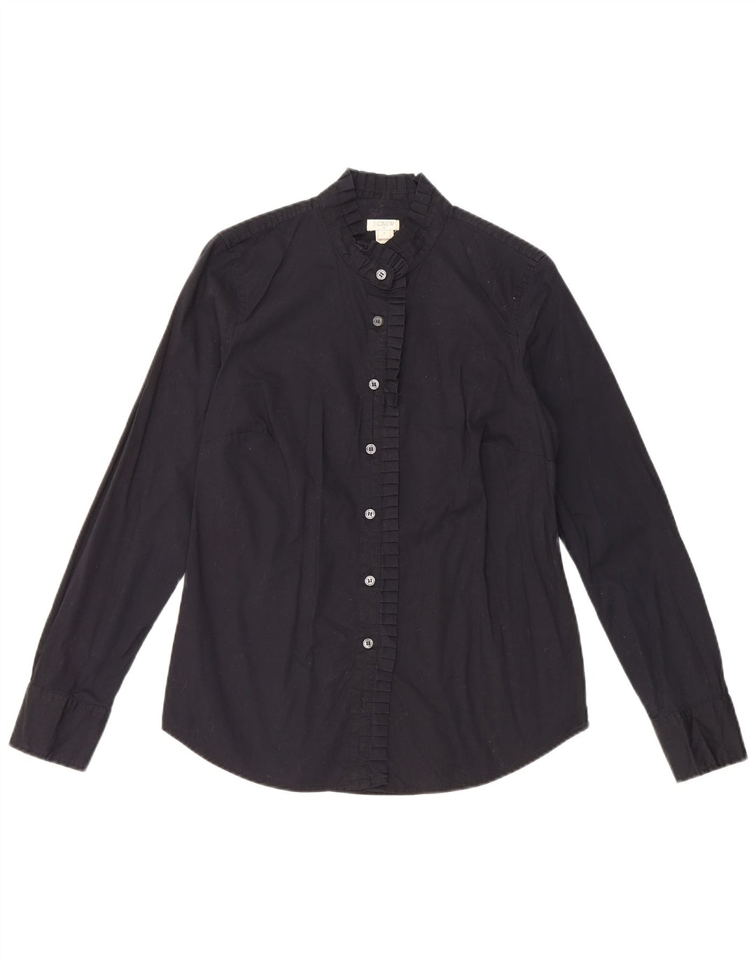 J. Crew Chemise à volants sur le devant pour femme UK 10 Petit coton noir