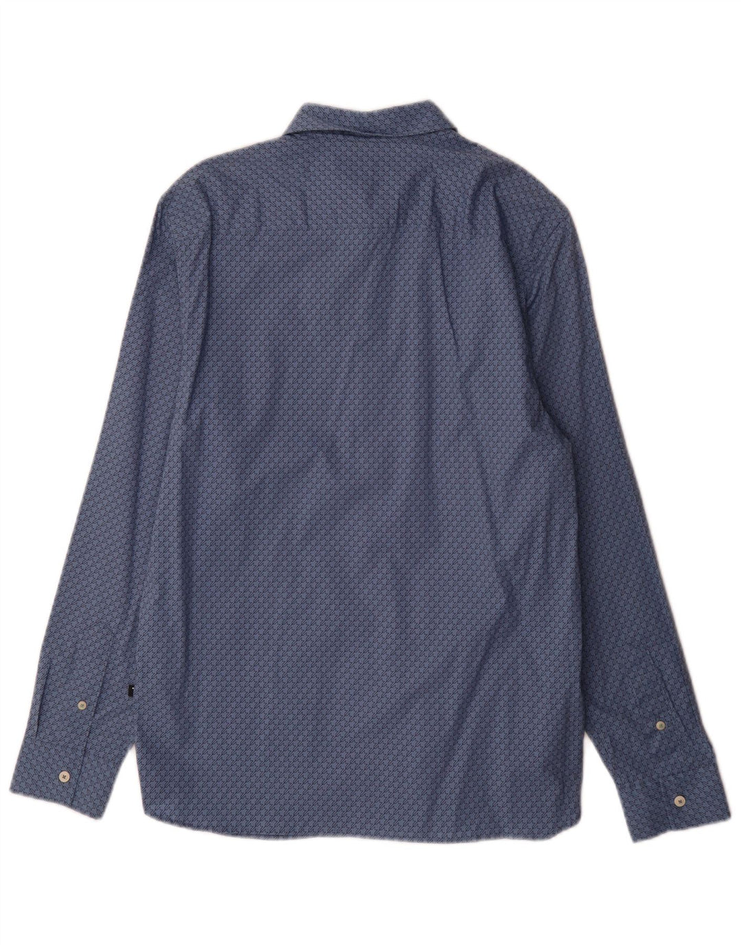 Ted Baker Chemise Homme Taille 3 Bleu Moyen Pied-de-Poule Coton
