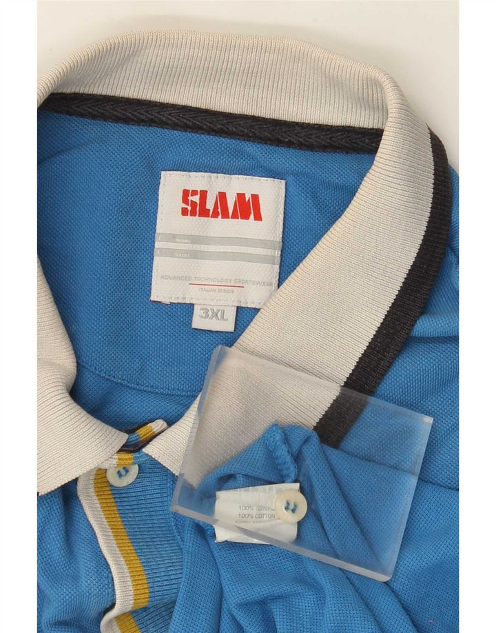 Slam Polo Homme 3XL Bleu Coton
