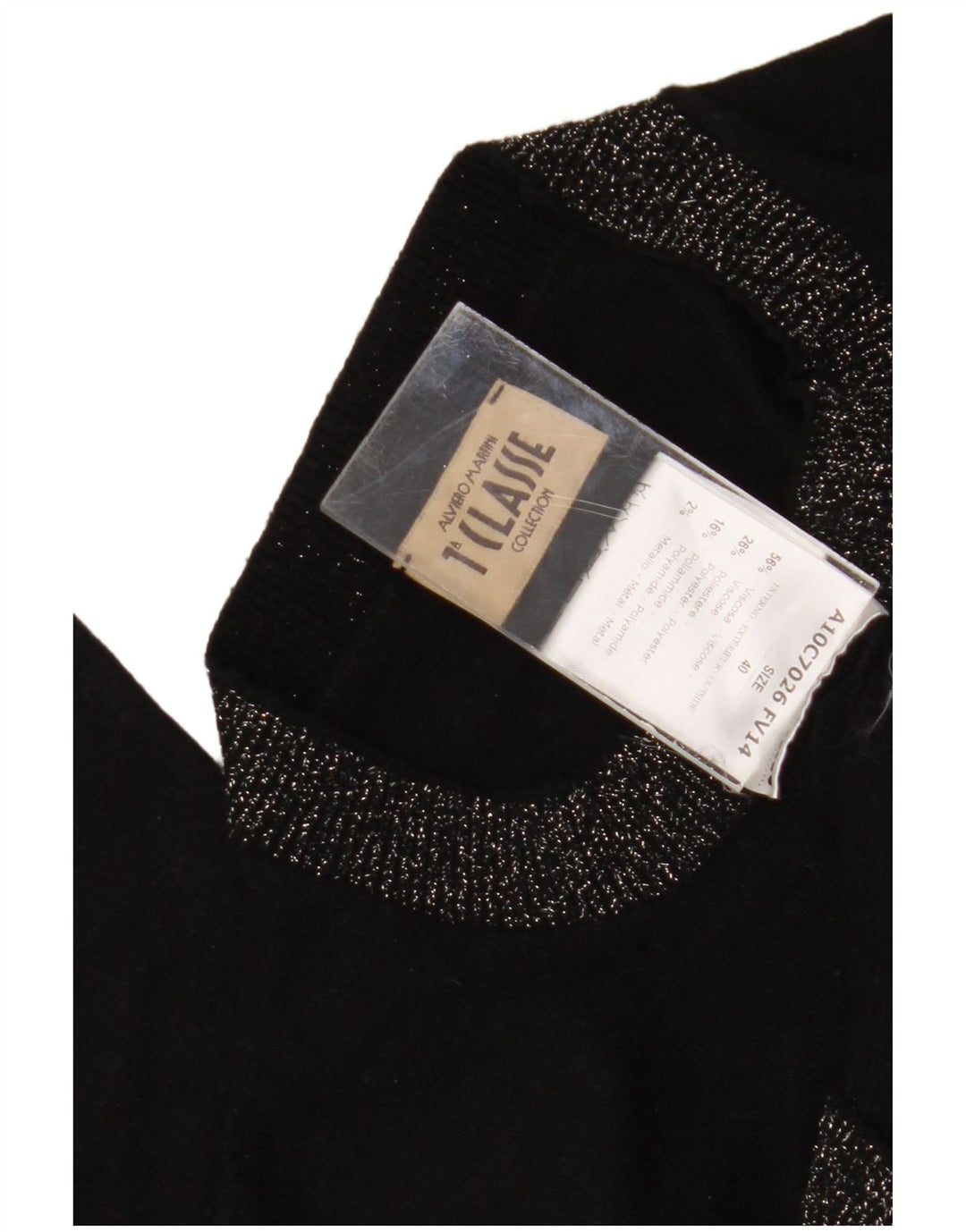 ALVIERO MARTINI Pull graphique à col rond pour femme IT 40 Small Noir