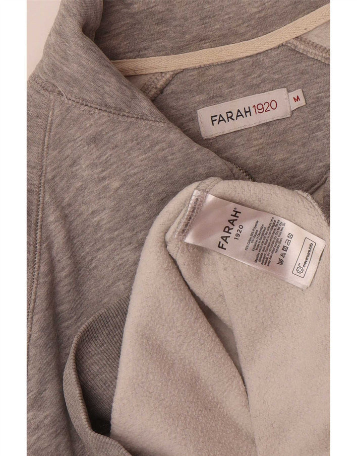 Farah Sweat-Shirt Col Zippé Homme Gris Moyen Coton