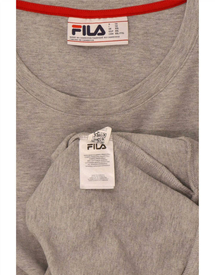 Fila Sweat-shirt pour homme Gris 2XL Coton