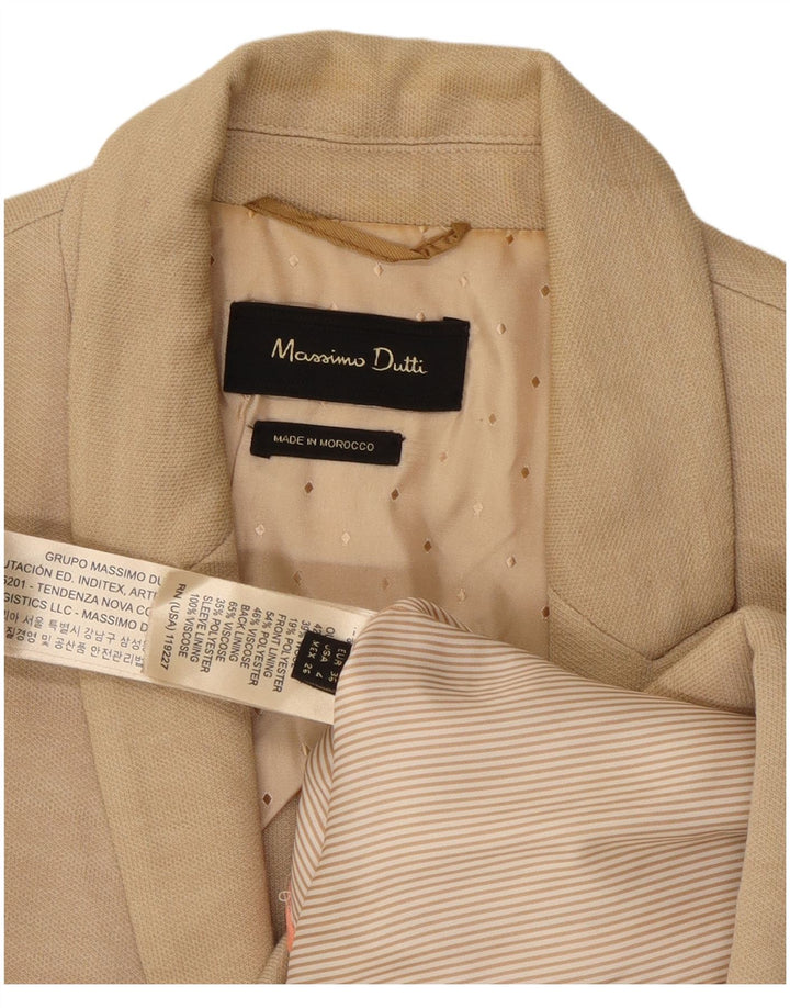 MASSIMO DUTTI Veste Blazer 1 Bouton Femme EU 36 XS Beige Viscose