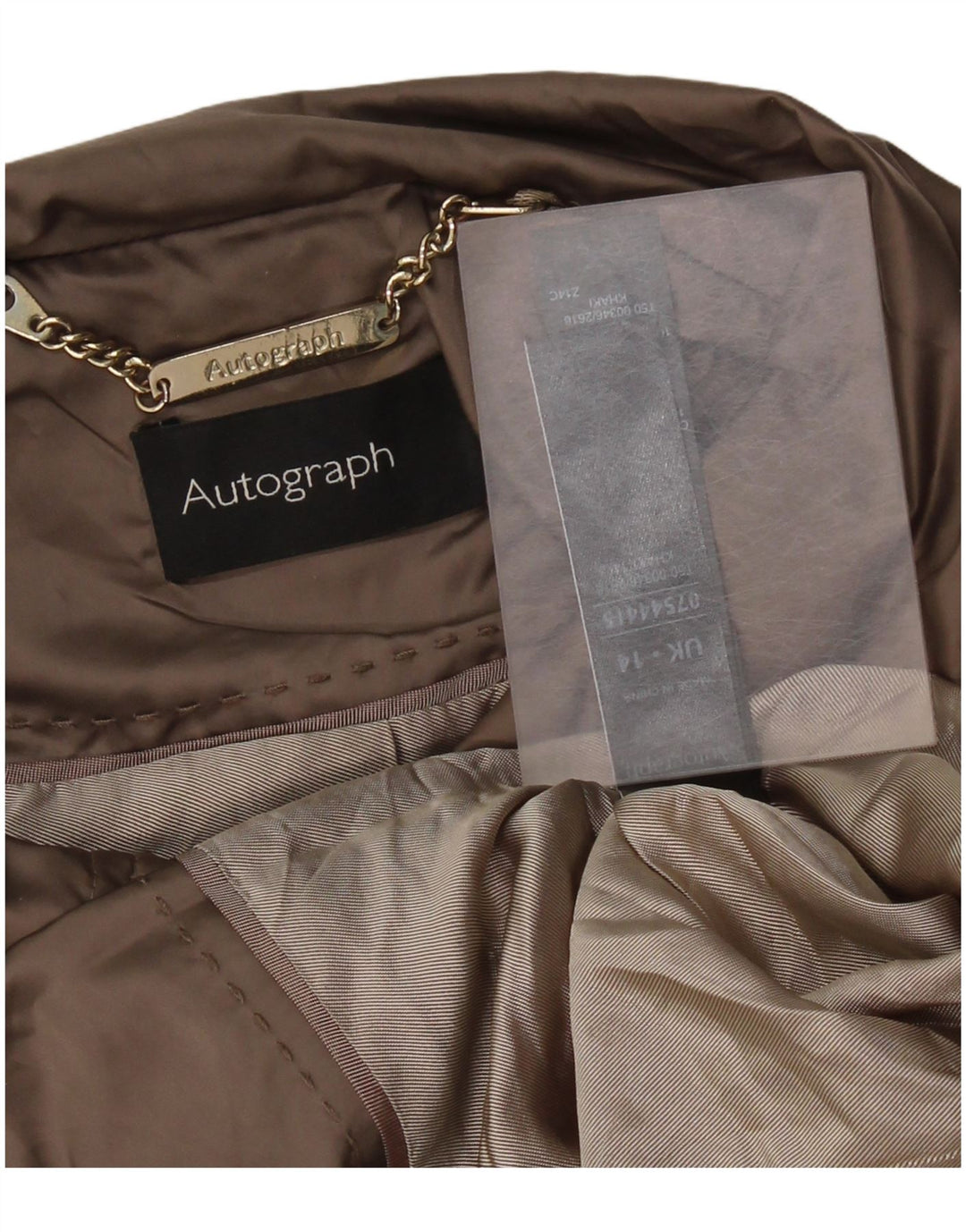 Marks & Spencer Veste Parka Autograph Femme UK 14 Kaki Moyen Polyester