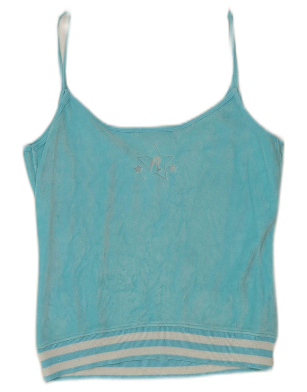 Replay Débardeur Harlem Crop Graphic pour femme UK 10 Small Turquoise Sports