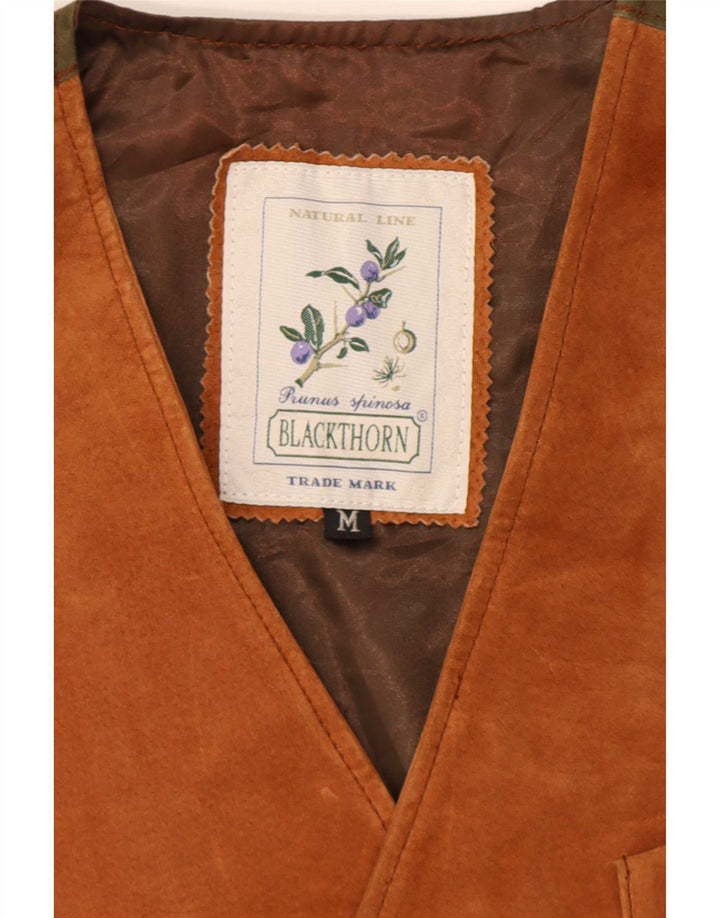 Blackthorn Gilet en daim pour homme en cuir marron moyen