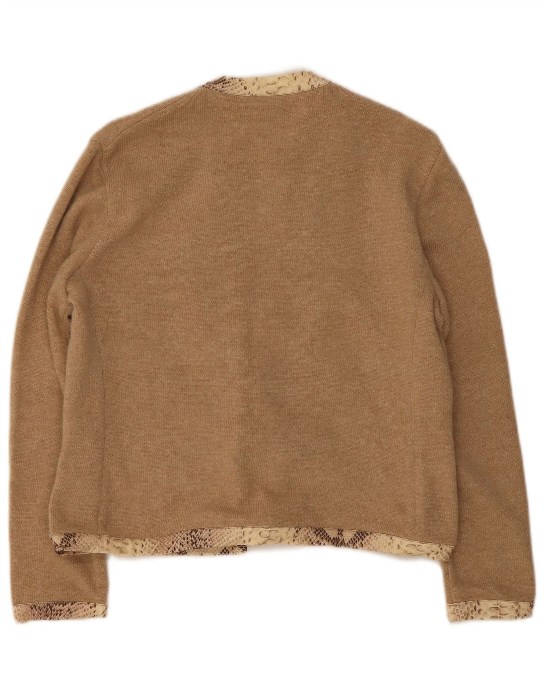Daniela Drei Cardigan à nouer sur le devant pour femme IT 44 Laine marron moyen