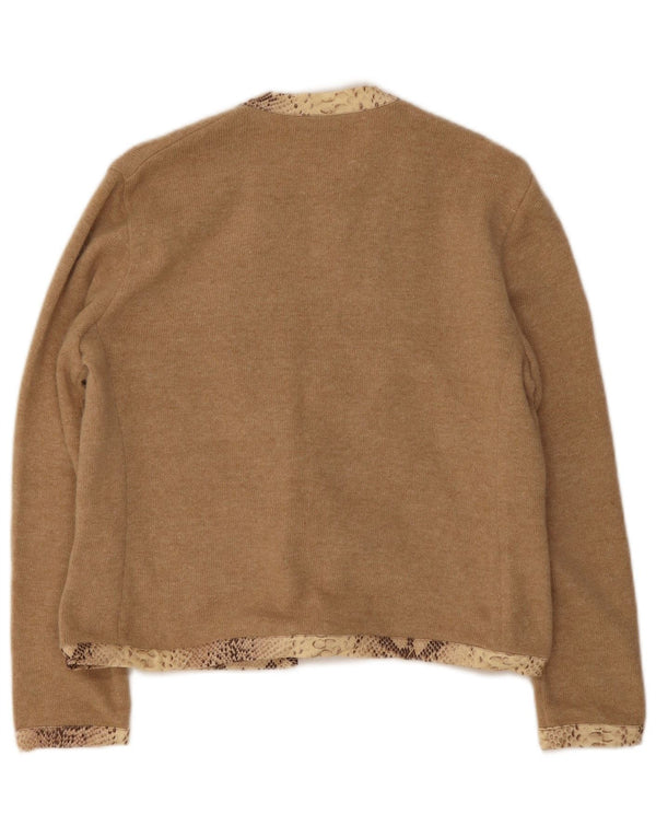 Daniela Drei Cardigan à nouer sur le devant pour femme IT 44 Laine marron moyen