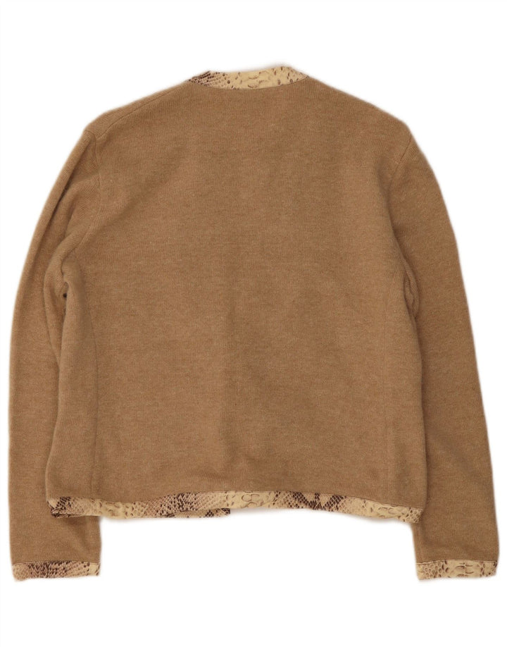 Daniela Drei Cardigan à nouer sur le devant pour femme IT 44 Laine marron moyen