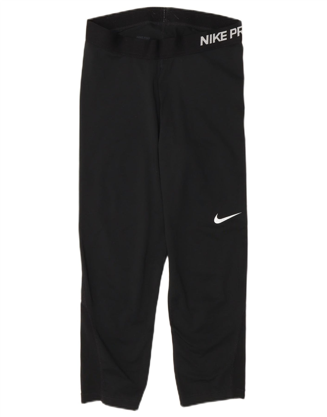 NIKE Womens Dri Fit Graphic Capri Leggings UK 12 Medium  Black Polyester