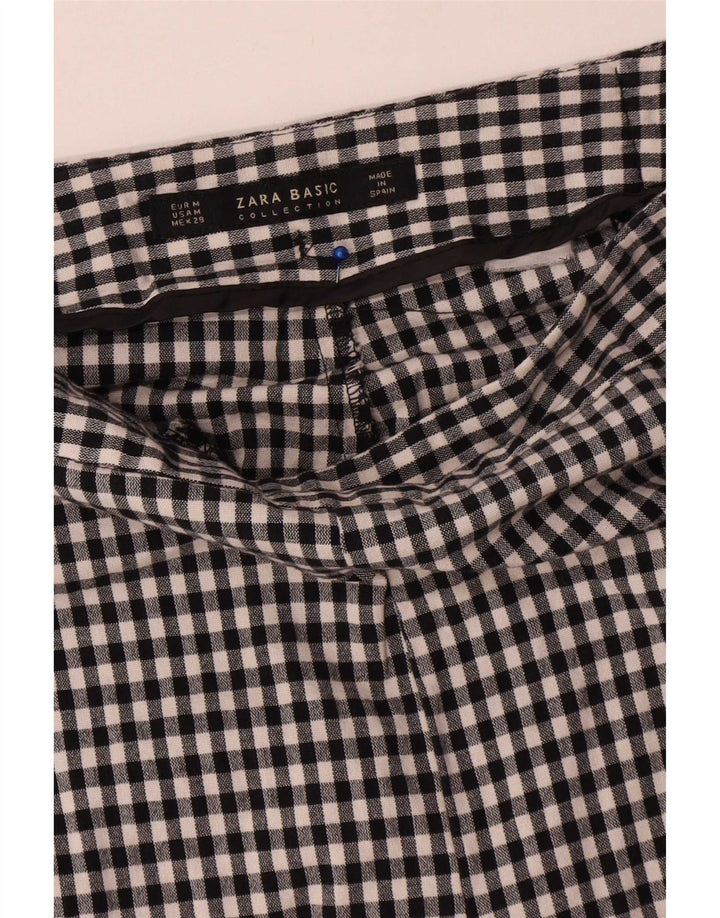 Zara Pantalon Chino Slim Femme Moyen W28 L28 Vichy Noir