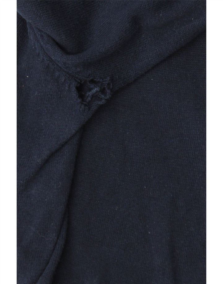 Crew Clothing Pull col zippé pour homme en coton bleu marine moyen