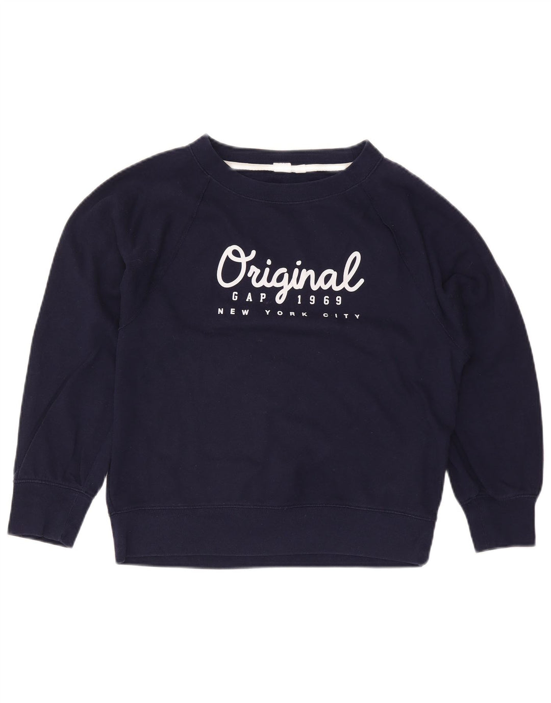 Gap Sweat-shirt graphique surdimensionné pour femme UK 10 Petit coton bleu marine