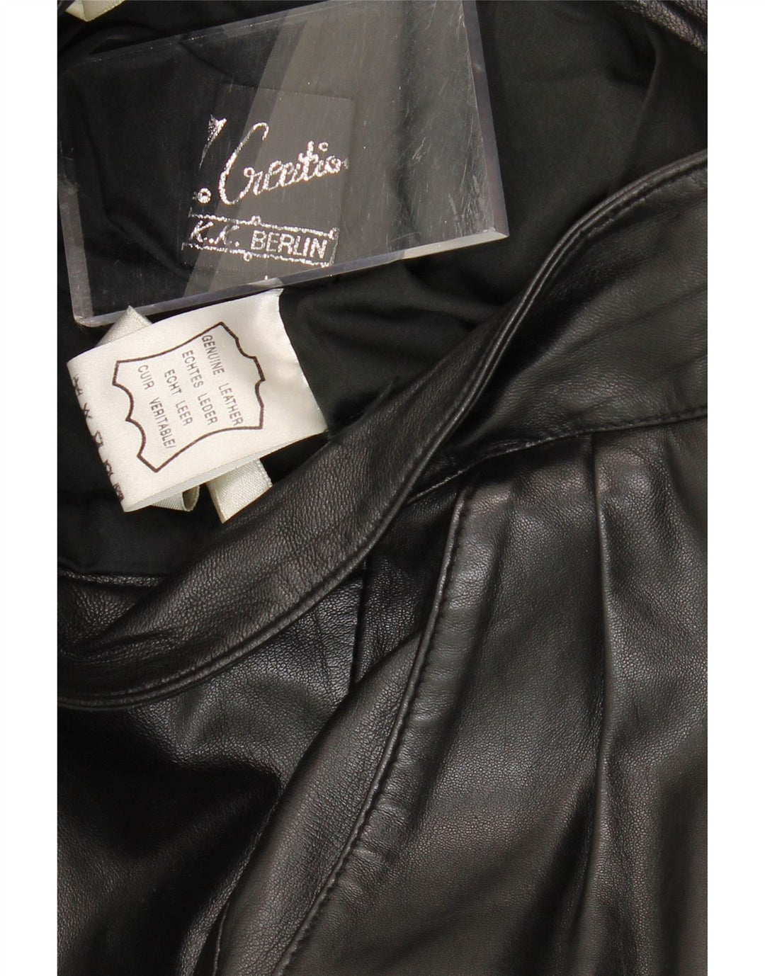 Pantalon en cuir fuselé VINTAGE pour hommes W26 L28 cuir noir