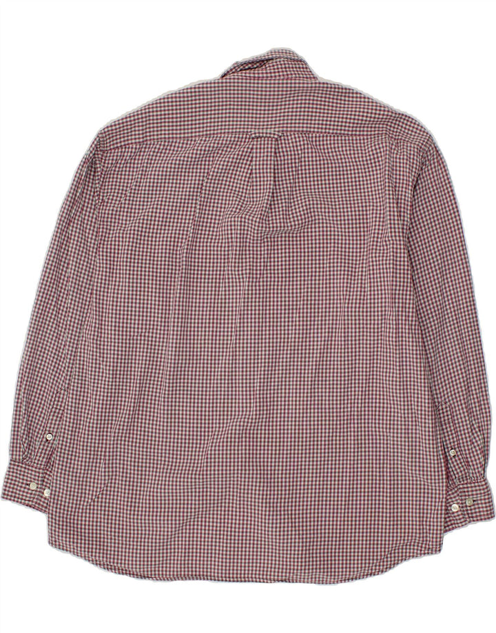 DOCKERS Mens Shirt Large Maroon Gingham Cotton Vintage Dockers and Second-Hand Dockers from Messina Hembry 