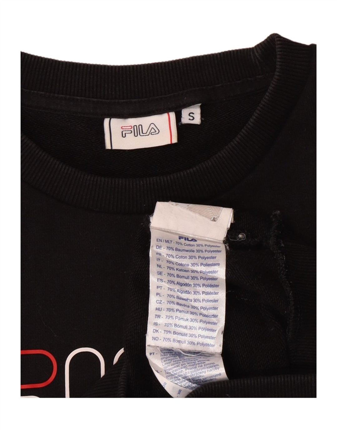 Fila Sweat-shirt graphique pour hommes, petit coton noir