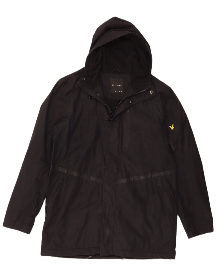 Lyle & Scott Veste coupe-vent à capuche pour homme UK 38 Medium Noir Polyester