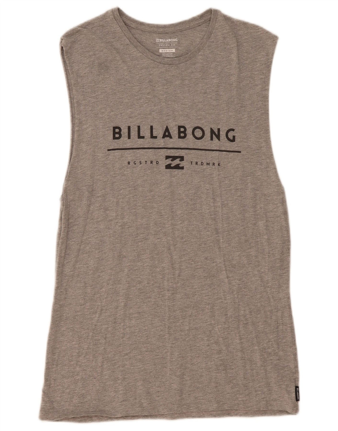 Billabong Mens Custom Fit Graphic Débardeur Gris Moyen Moucheté Coton
