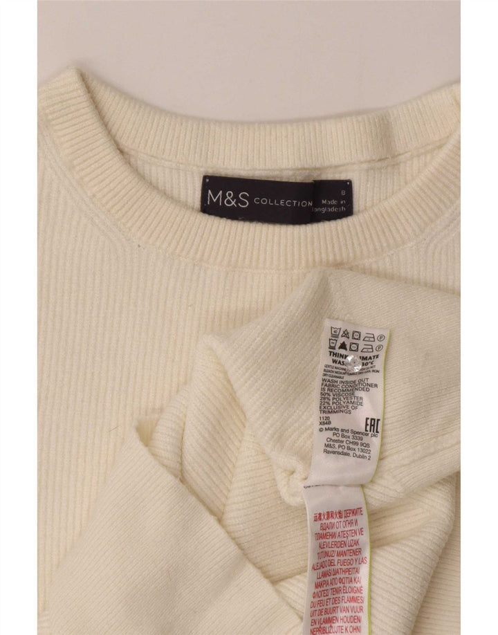 Marks & Spencer Chemisier pour femme UK 8 Small Viscose blanc cassé