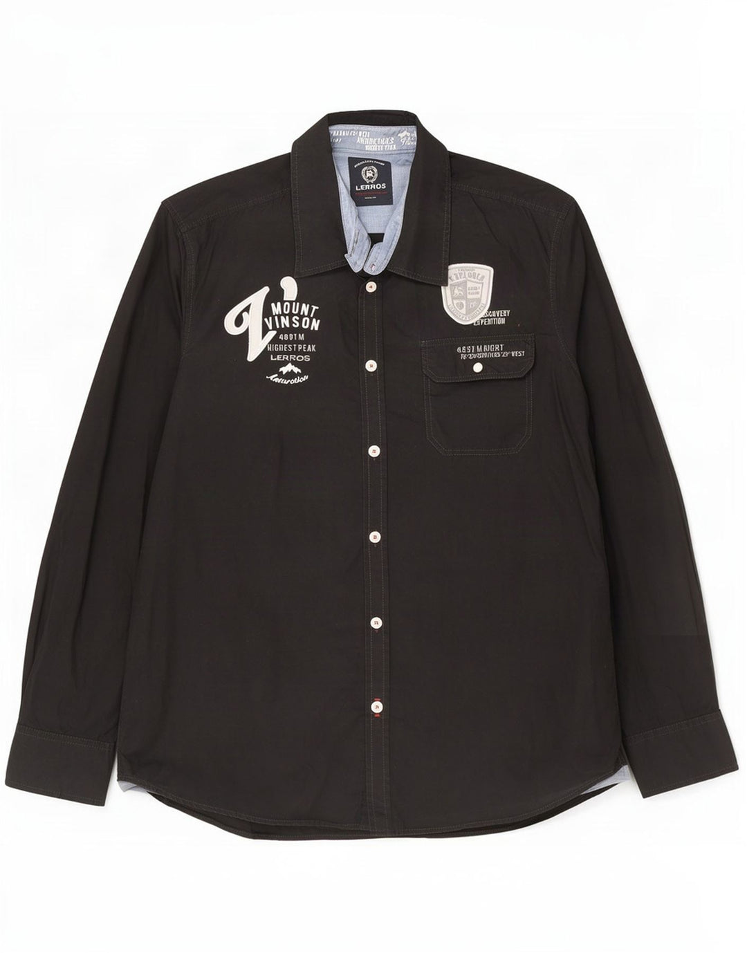 Lerros Chemise Graphique Homme Large Noir Coton