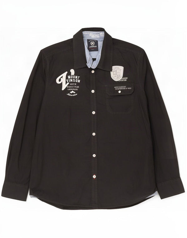 Lerros Chemise Graphique Homme Large Noir Coton