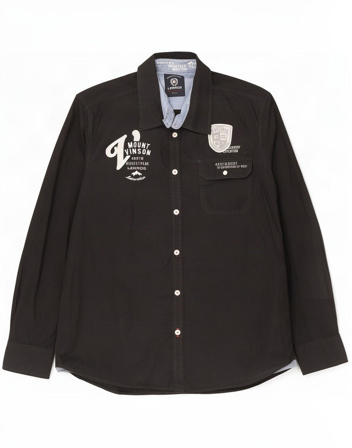 Lerros Chemise Graphique Homme Large Noir Coton