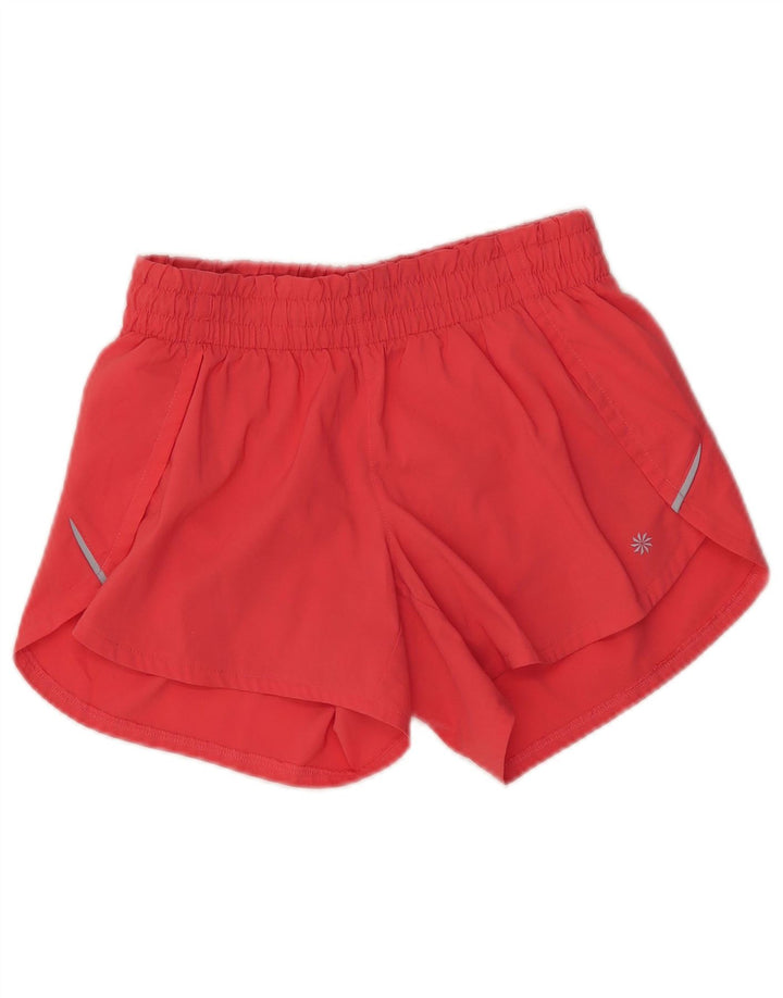 ATHLETA Short de sport pour femme UK 4 XS Rouge Polyester