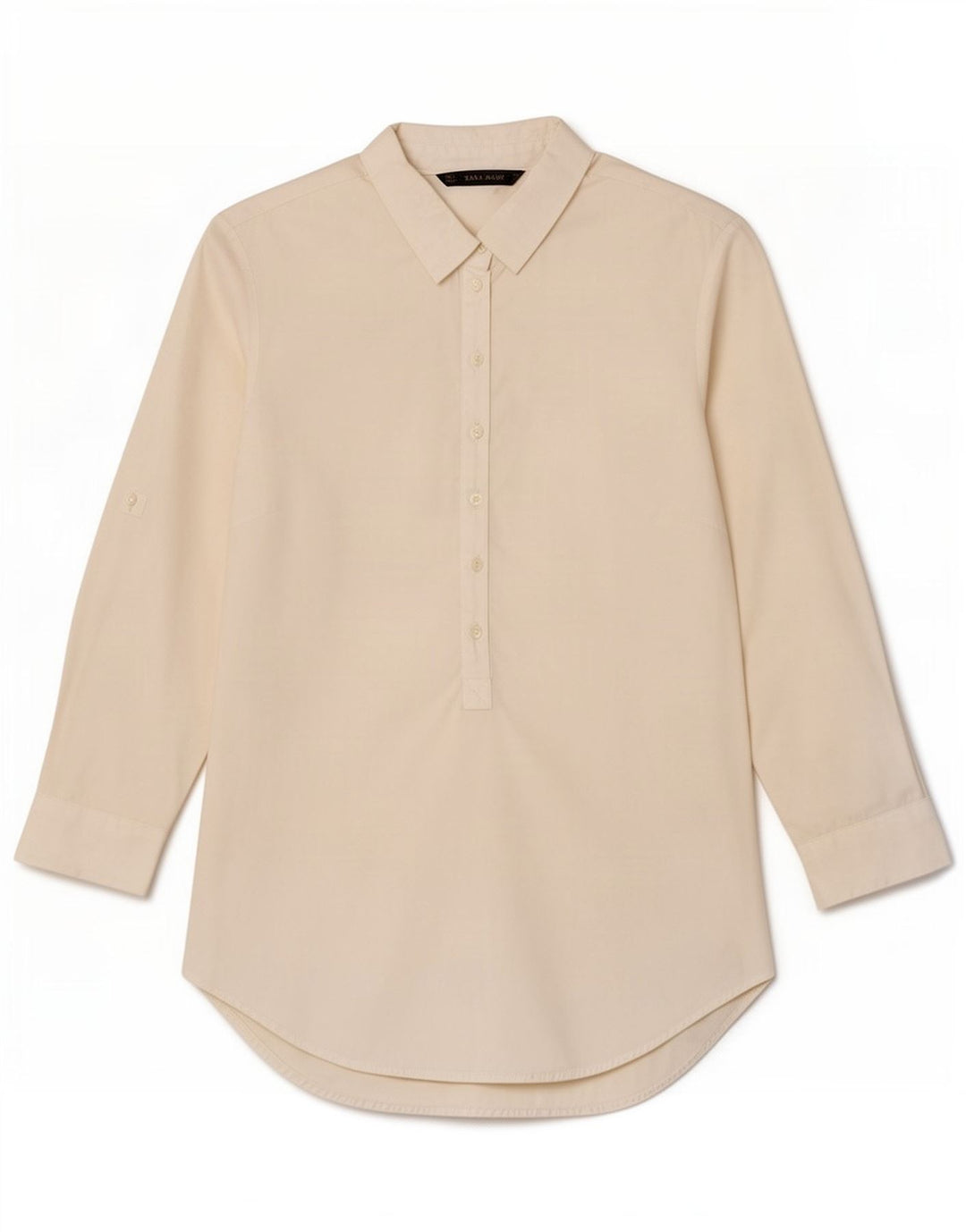Zara Chemise pull à manches 3/4 pour femme UK 10 Small Blanc