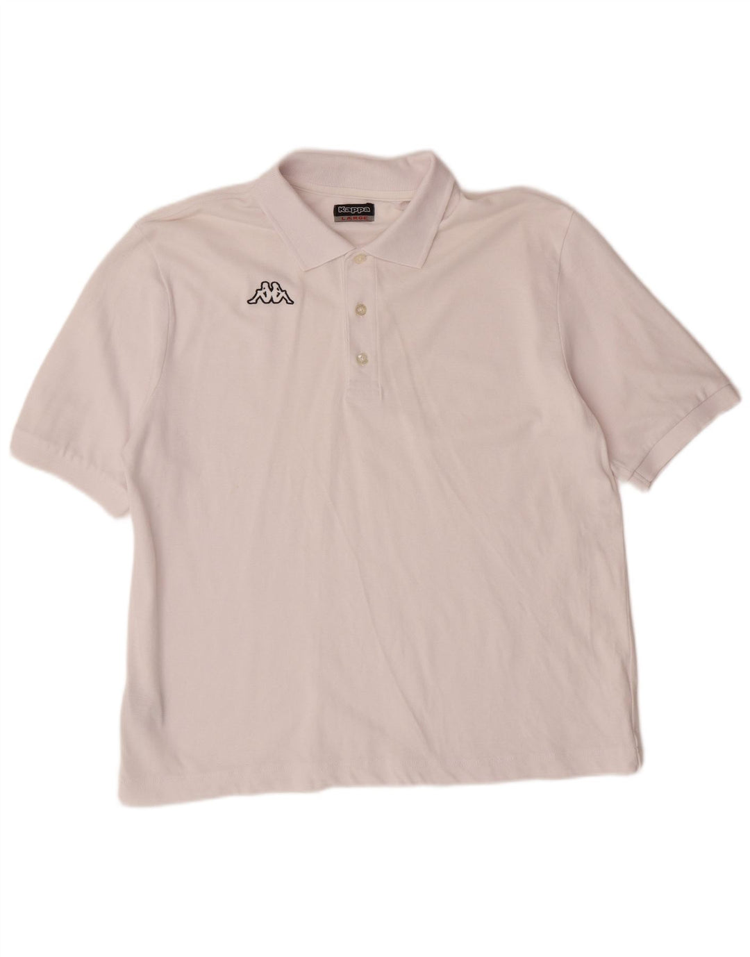 KAPPA Mens Polo Shirt Large White Cotton