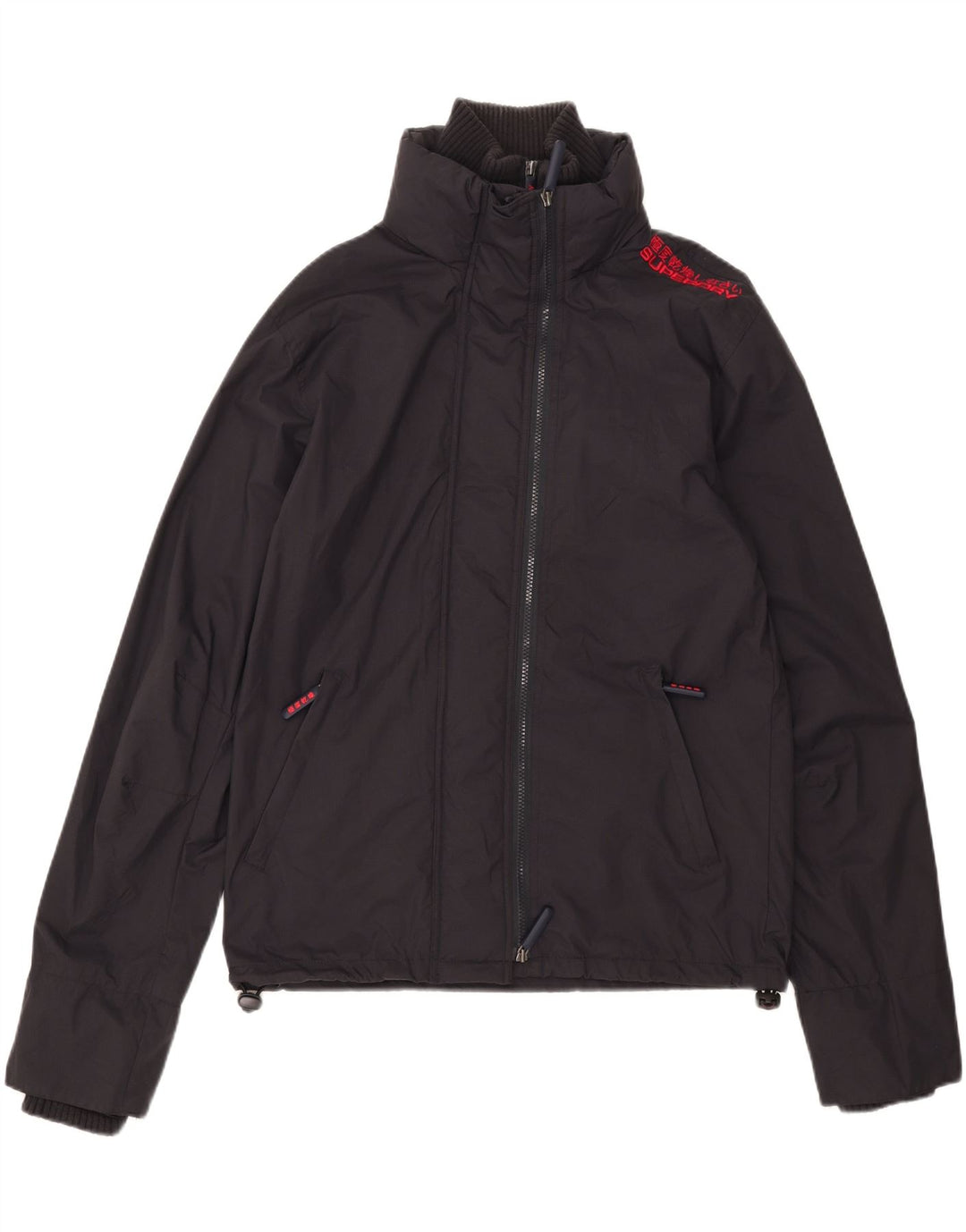 Superdry Veste de Pluie Homme UK 40 Large Bleu Marine Nylon