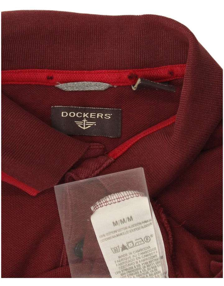 Dockers Polo à Manches Longues Homme Coton Bordeaux Moyen