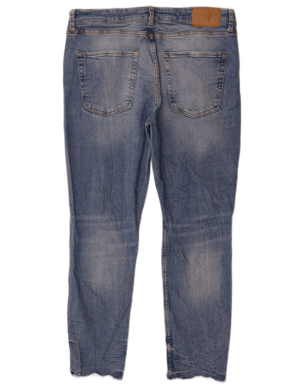 Zara Jean skinny vieilli pour homme EU 44 Large W34 L27 Bleu Coton