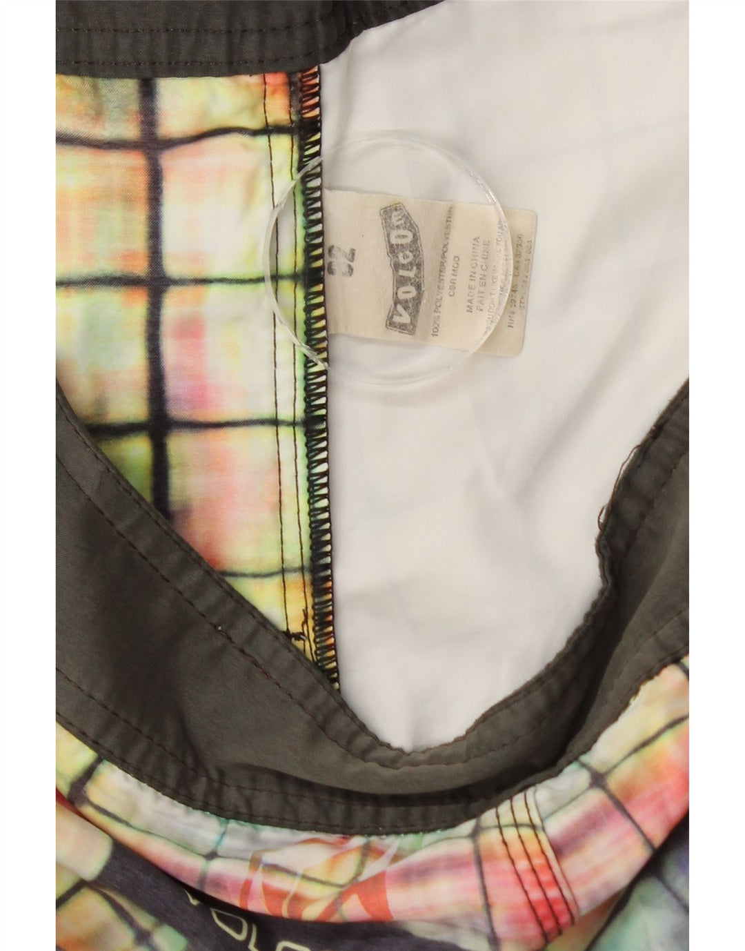 Volcom Short de bain homme en polyester à carreaux multicolore moyen