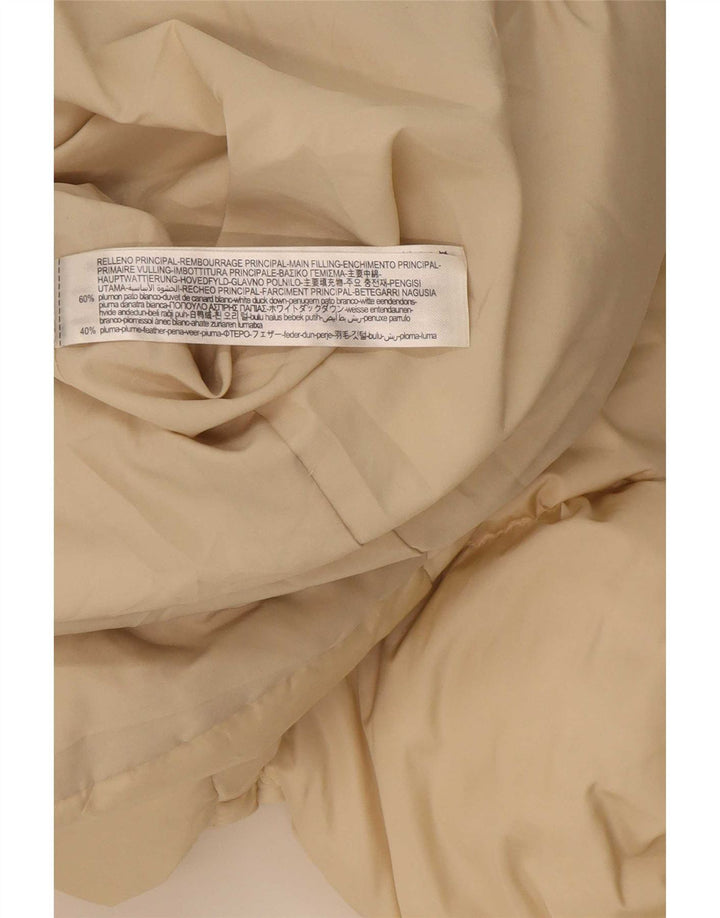 Zara Manteau matelassé surdimensionné à capuche pour femme UK 6 XS Beige Polyester