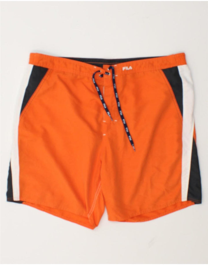 Fila Short de Bain Homme Large Orange Colourblock