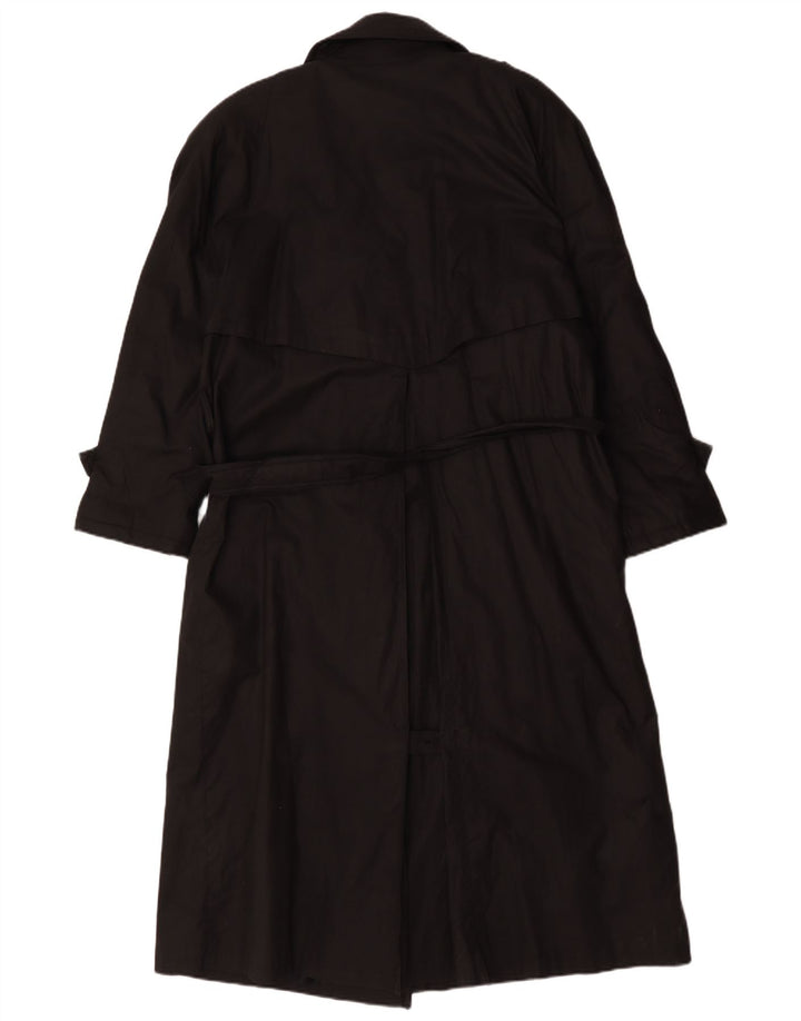 vintage Femmes Oversize Trench Coat UK 16 Grand Noir