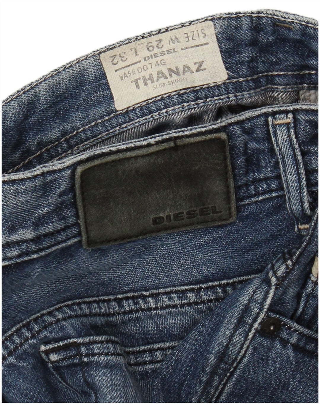 Diesel Jean Slim Thanaz Slim W29 L32 Homme Bleu Coton