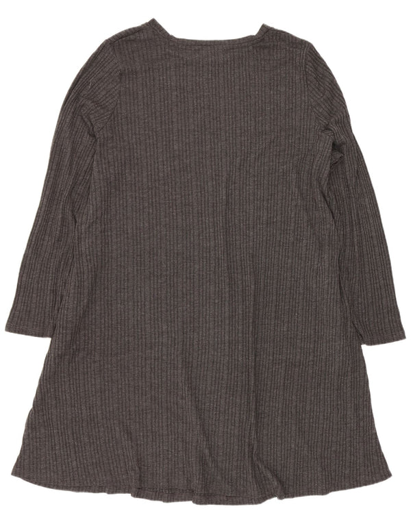 Marks & Spencer Robe t-shirt à manches longues pour femme UK 24 4XL Gris rayé