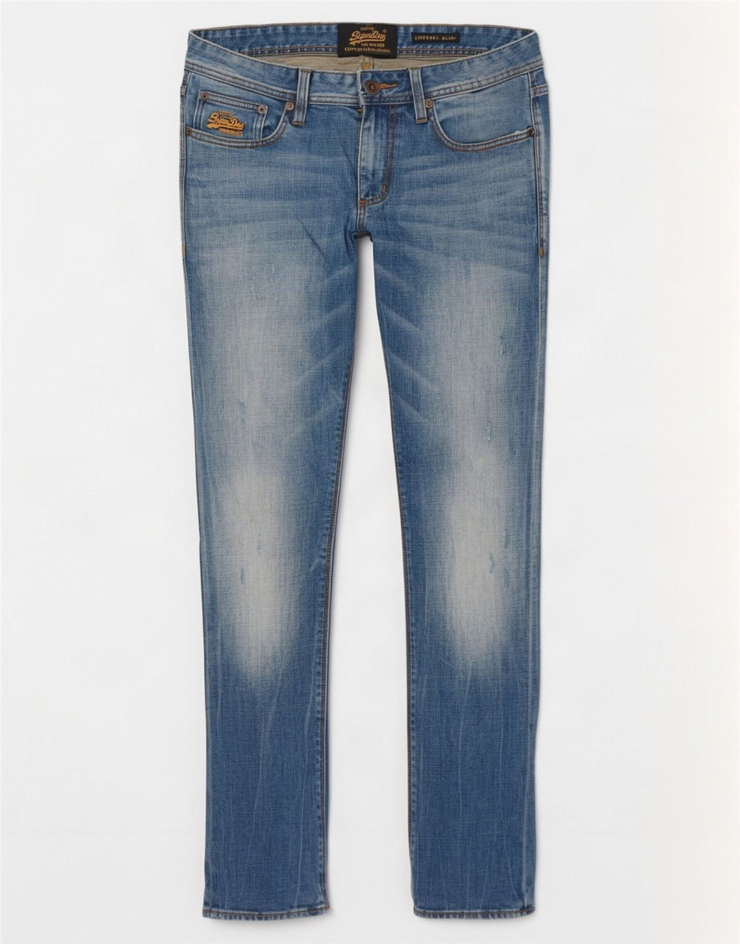 Superdry Jean Slim Corporal Distressed Homme W31 L32 Bleu Coton