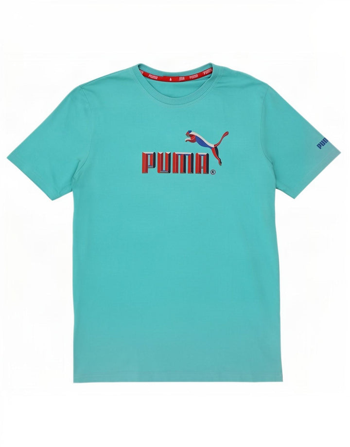 Puma T-Shirt Graphique Homme Bleu Moyen Coton