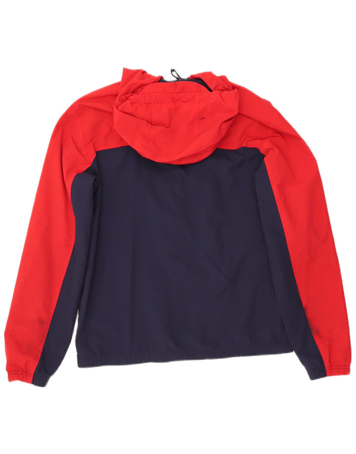 FILA Veste de pluie à capuche pour homme UK 40 Large Bleu Colorblock Polyamide