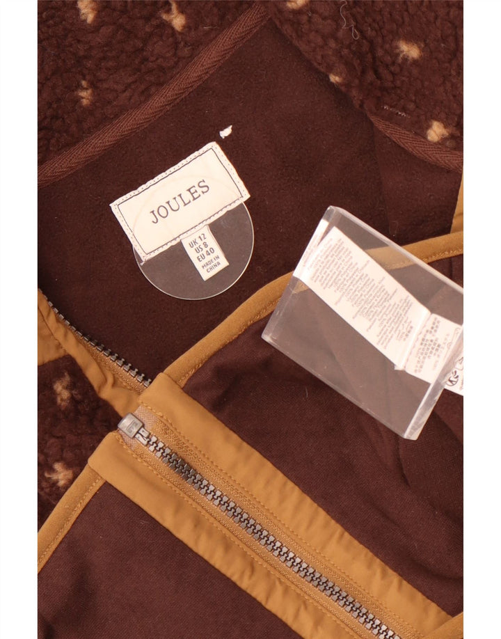 Joules Gilet polaire pour femme UK 12, polyester à pois, marron moyen