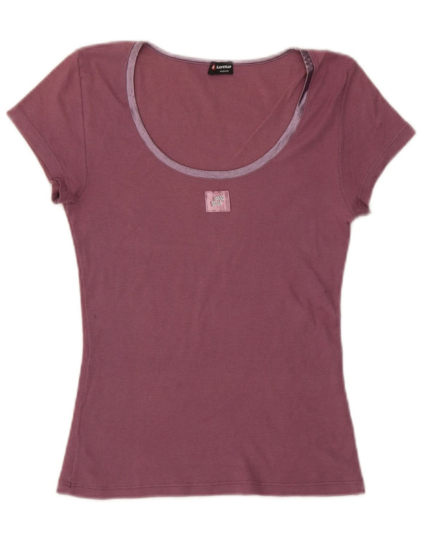 Lotto T-Shirt Femme Top UK 12 Violet Moyen Coton