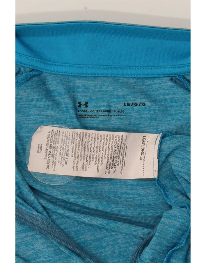 Under Armour Haut à col zippé à manches longues pour homme en polyester moucheté bleu moyen