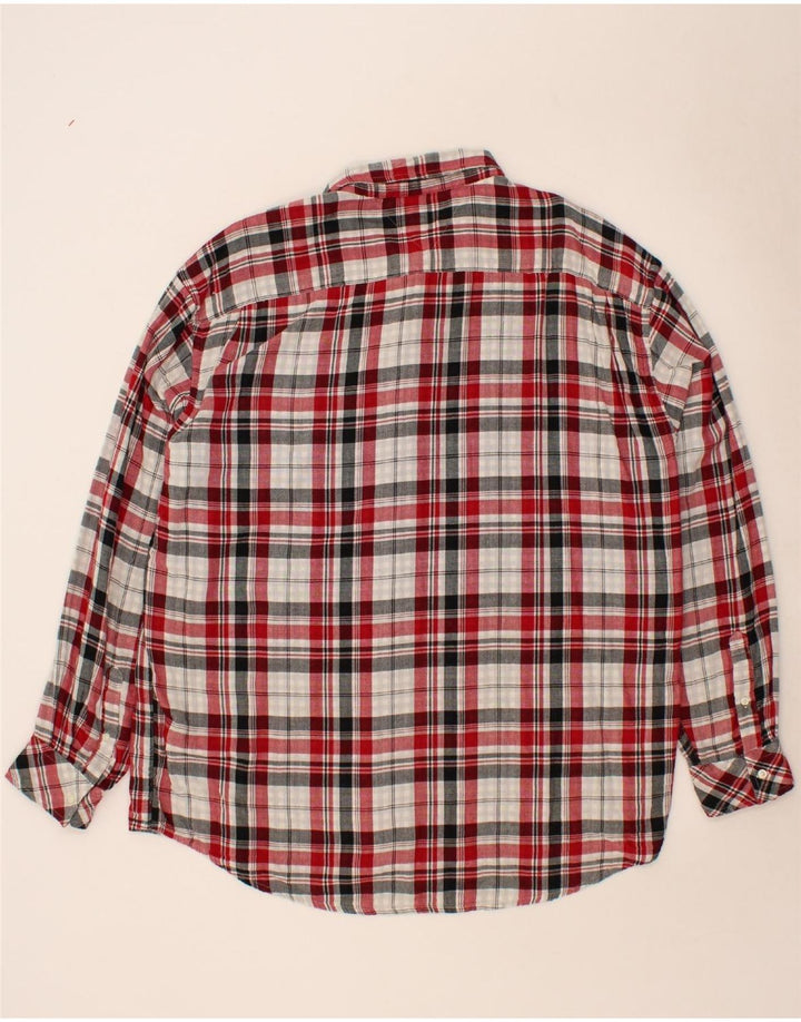 TOMMY HILFIGER Mens Flannel Shirt 2XL Red Check Cotton Vintage Tommy Hilfiger and Second-Hand Tommy Hilfiger from Messina Hembry 