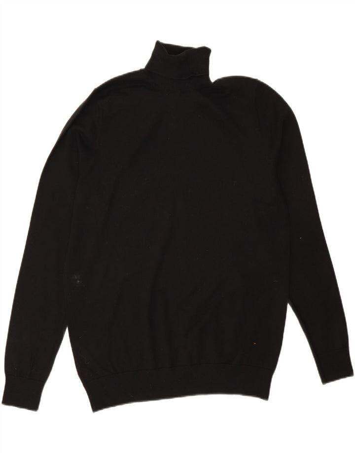 Marks & Spencer Pull col roulé pour femme UK 14 en coton noir moyen
