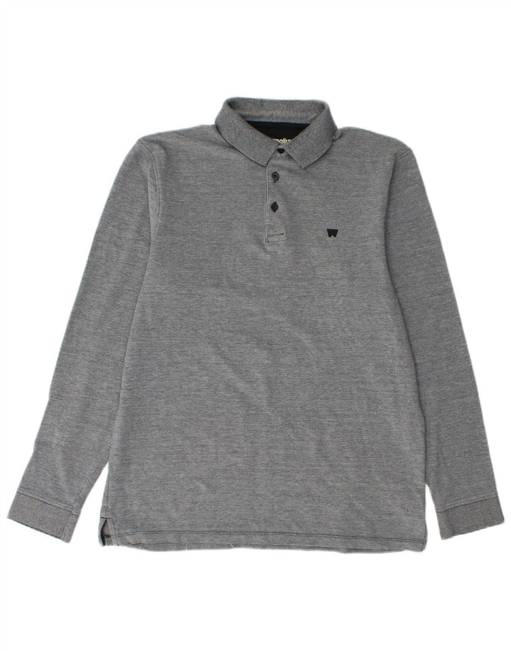 WRANGLER Polo Manches Longues Homme Gris Moyen Coton